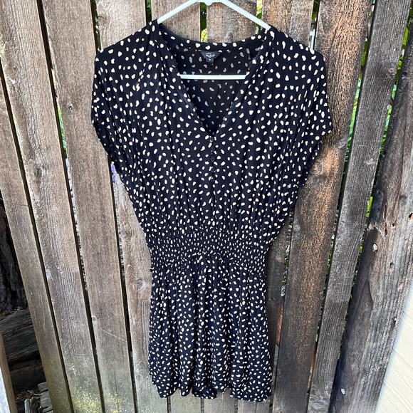 Rails Karla Black & Ivory Spots Mini Dress Sz S - Picture 1 of 11
